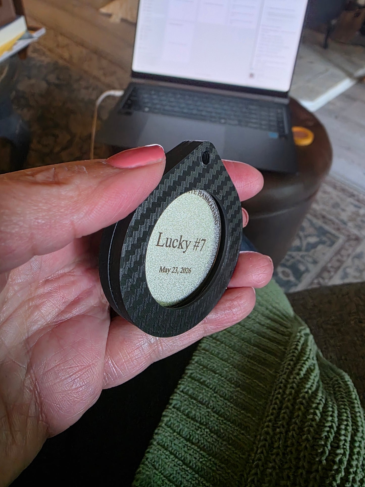 Custom Double-Sided Laser Engraved Coin with 3D Printed Twist Holder