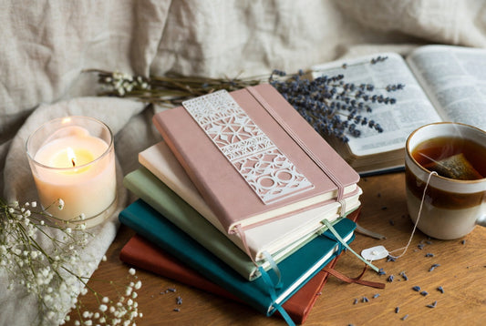 A cozy stack of journals from Timber & Tide