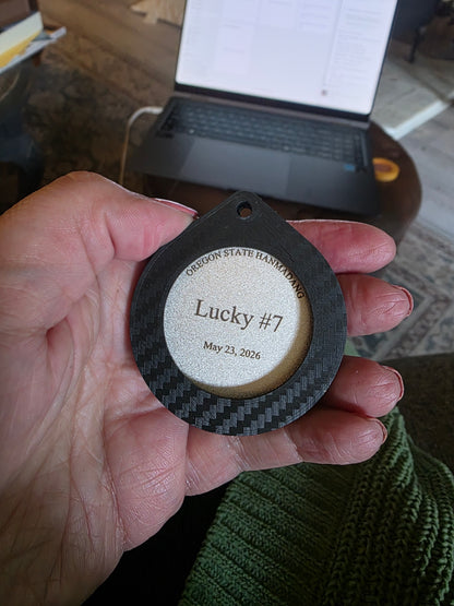 Custom Double-Sided Laser Engraved Coin with 3D Printed Twist Holder