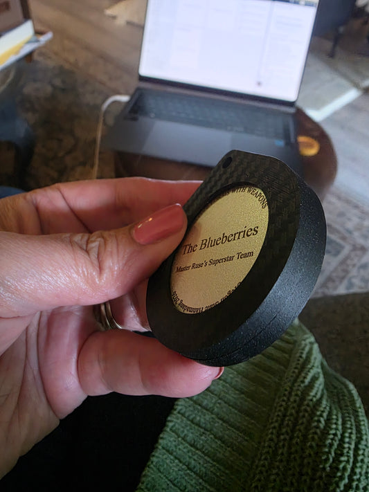 Custom Double-Sided Laser Engraved Coin with 3D Printed Twist Holder