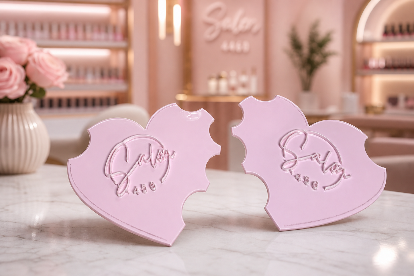 Custom Acrylic Nailfie Photo Props – Personalized Salon Branding Nail Display